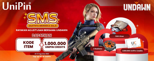 SMS – Saatnya Merdeka Sale! Rayakan Agustusan bersama Undawn & Dapatkan Kode Item + 1 JT UniPin Credits